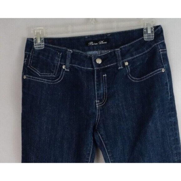 Bisou Deve Dark Wash Metallic Embroidered Mid Rise Bootcut Jeans Size 29 - Picture 4 of 9